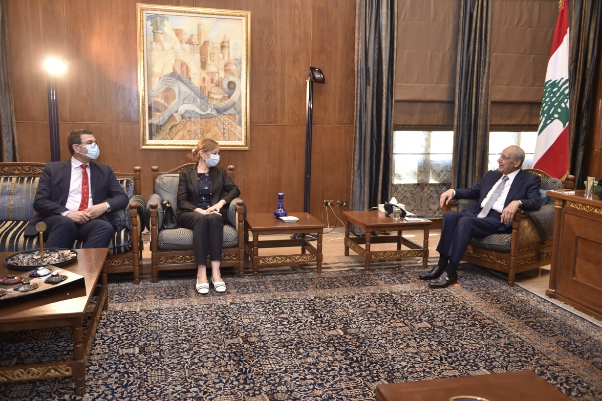 الحاج حسن يزور الرئيس بري برفقة سفيرة منظمة الأغذية والزراعة للأمم المتحدة