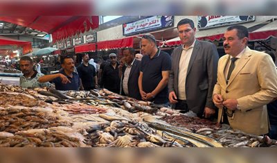 وزير الزراعة والوفد المرافق جالوا في سوق السمك المركزي وسوق الخضار في مدينة بورسعيد في مصر