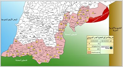 خريطة الحرائق والاستهدافات الاسرائيلية بالفوسفور الابيض المحرم دولياً للقرى اللبنانية